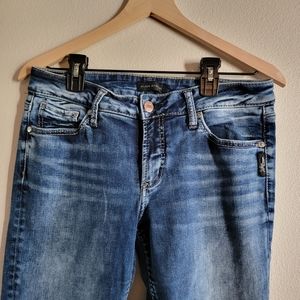Silver Jeans Capri, 31, Light wash